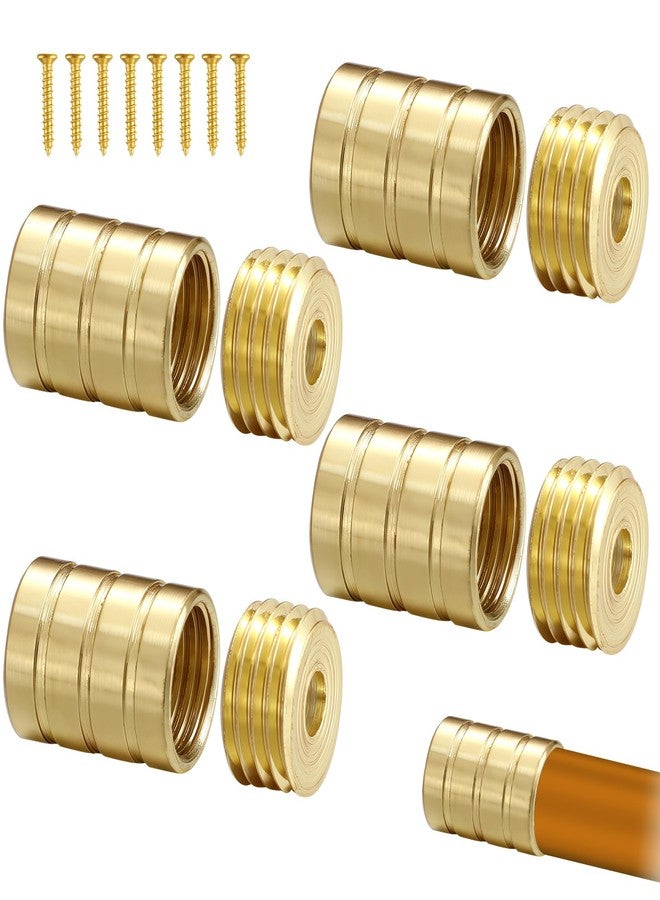 Otoolling 4 Pcs Inside Mount Cafe Curtain Rod Inside Mount Hidden Socket Brass Plated Brackets for 3/8" Rodding - Image 1